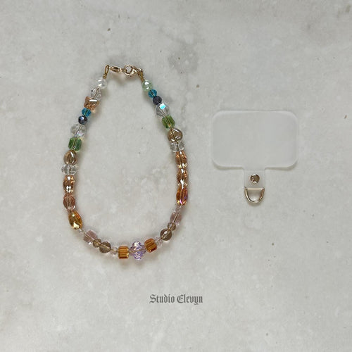 Crystal | Sparkly Beaded Phone Wristlet with Strap Holder Insert. Universal Fit